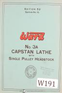 Ward-Ward No. 3A Capstan Lathe, Single Pulley Headstock, Facts and Features Manual-3A-Capstan-01